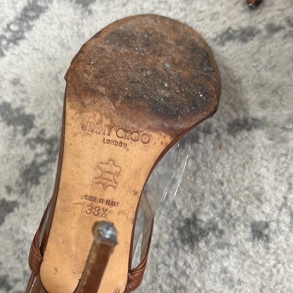 Jimmy Choo Brown Strappy‎ Sandal heel Jimmy Choo London made Italy leather 38.5 - Picture 4 of 10